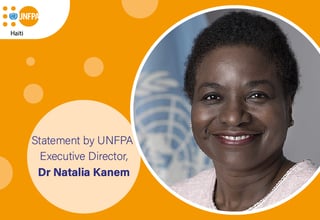 La Directrice Exécutive de l'UNFPA, Dr Natalia Kanem