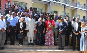 UNFPA representative with UNFPA staff, United Nations System and partners