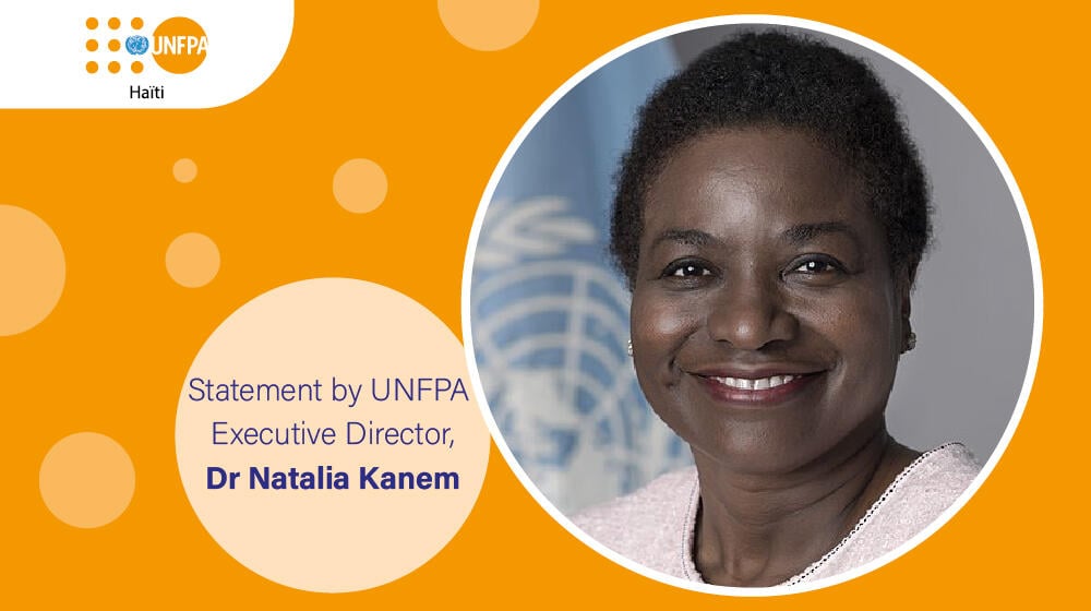 La Directrice Exécutive de l'UNFPA, Dr Natalia Kanem