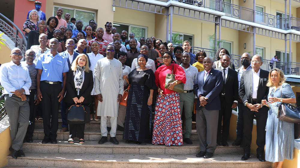 UNFPA representative with UNFPA staff, United Nations System and partners